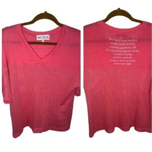 Wildfox Hot Pink Short Lseeve Jersey Style Tee